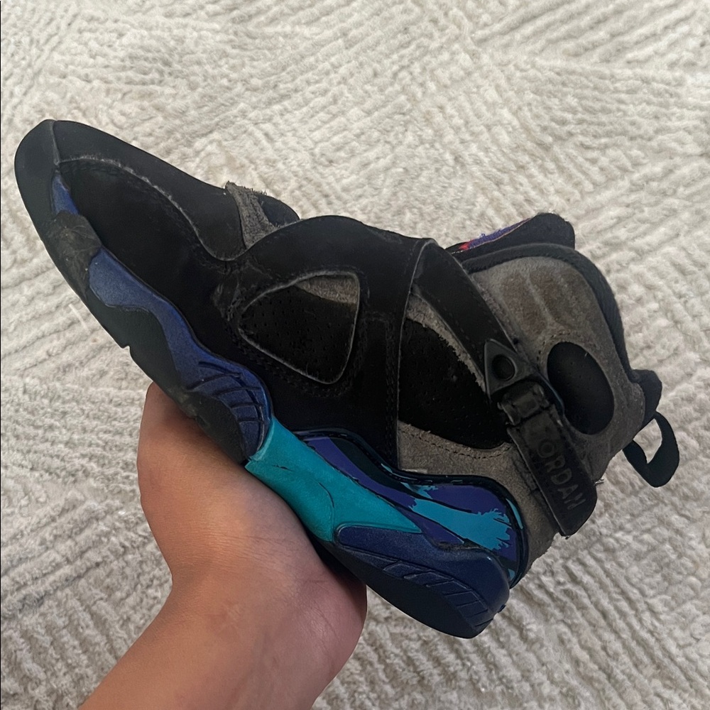 Preschool Jordan Retro 8 Aqua Blue Sneakers